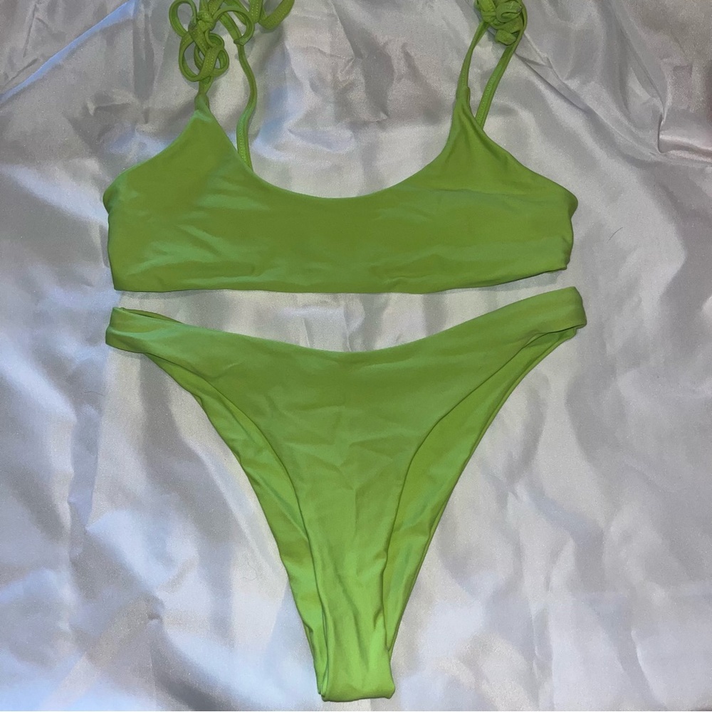 2 piece green bathing suit